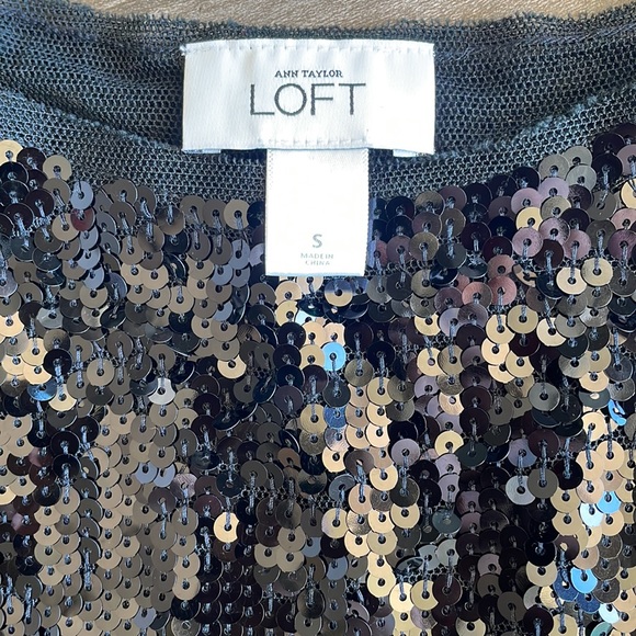 Ann Taylor Loft Black Sequin Top - Picture 2 of 5